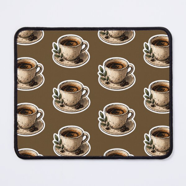 Artikelvorschau, Rustikaler Keramik-Kaffeebecher-Aufkleber | Erdige Espresso-Café-Kunst entworfen und verkauft von WeirdSketcher.