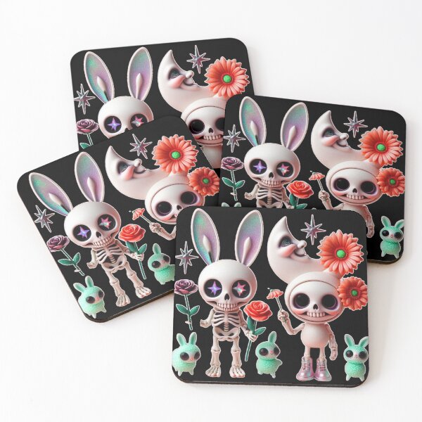 Item preview, Starry Eyed Skeletons & Pastel Creepy Bunnies designed and sold by LujziWorld.