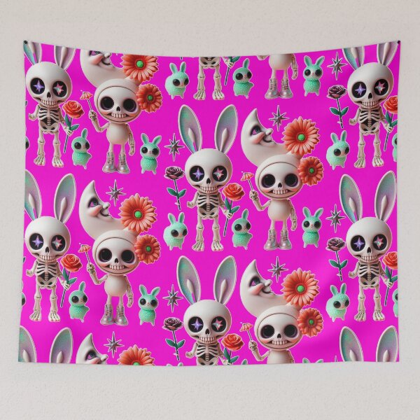 Item preview, Starry Eyed Skeletons & Pastel Creepy Bunnies designed and sold by LujziWorld.