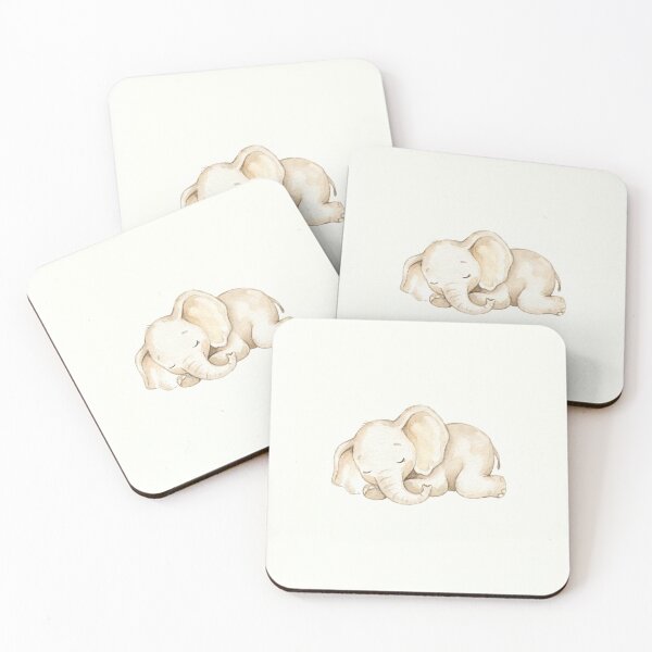 Item preview, Cute Sleeping Baby Elephant Watercolor Illustration designed and sold by drhett09.