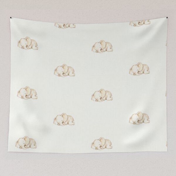 Item preview, Cute Sleeping Baby Elephant Watercolor Illustration designed and sold by drhett09.
