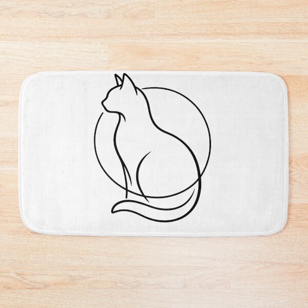 Item preview, Minimalist Geometric Cat One Line Art Silhouette designed and sold by tineldesign.