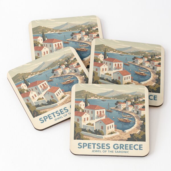 Item preview, Spetses Greece, Greek Island Vintage Travel Tourism designed and sold by TravelersGems.