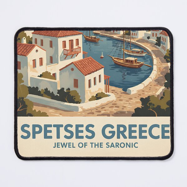 Item preview, Spetses Greece, Greek Island Vintage Travel Tourism designed and sold by TravelersGems.