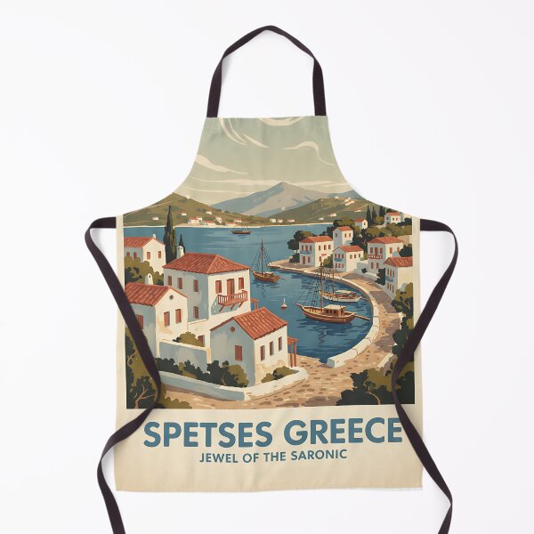 Item preview, Spetses Greece, Greek Island Vintage Travel Tourism designed and sold by TravelersGems.