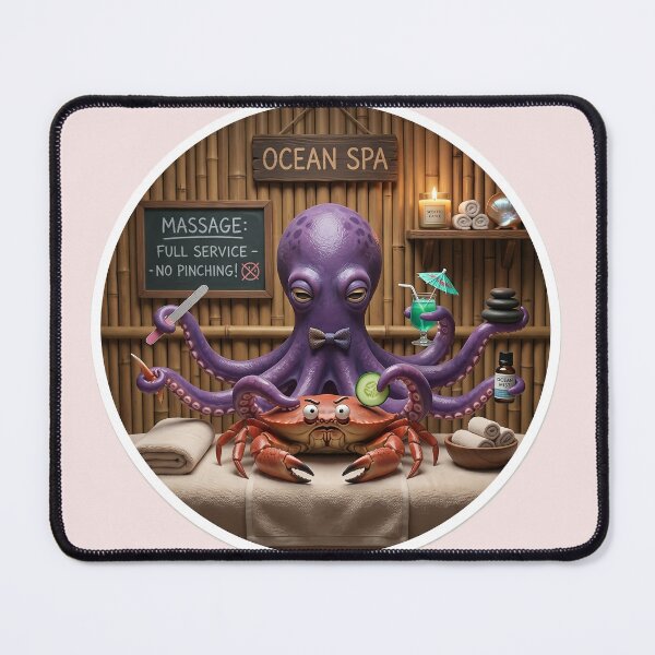 Item preview, Full Service Octopus Massage Funny Crab Spa Day designed and sold by SoftAuraStudi0.