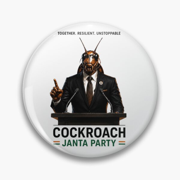 Item preview, Cockroach Janta Party Political Satire Funny Insect Meme designed and sold by ZenvyraLab.