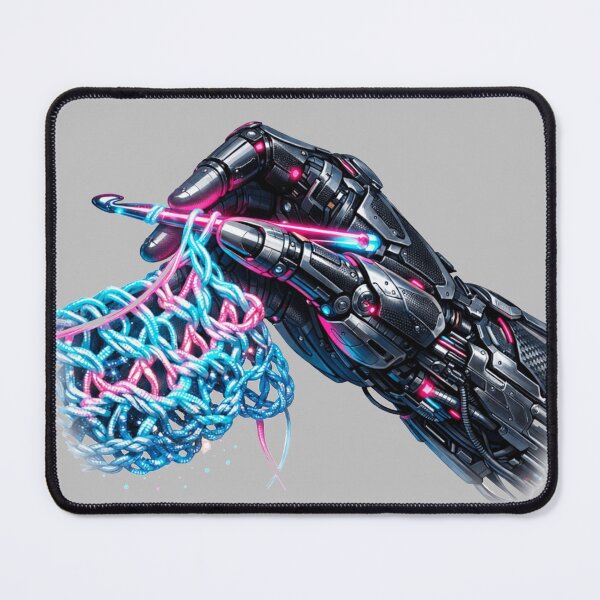 Item preview, Cyberpunk Bionic Arm Crocheting Neon Fiber Optics designed and sold by Retro Mood Co.