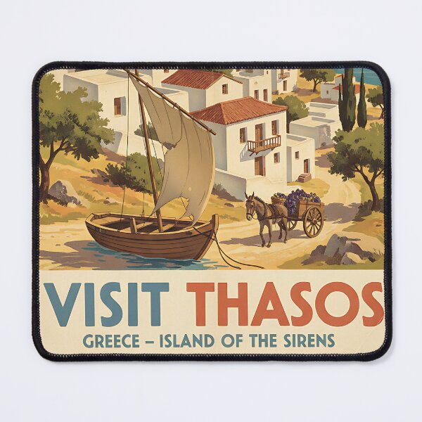 Item preview, Thasos Greece, Greek Island Vintage Travel Tourism designed and sold by TravelersGems.