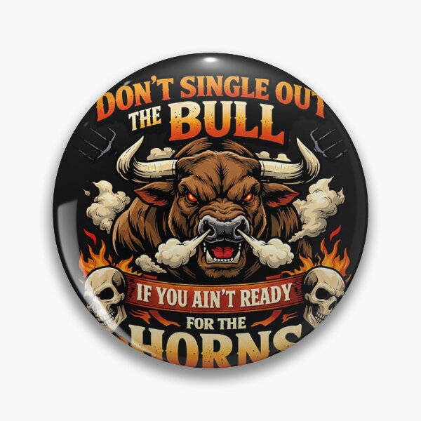 Item preview, Fierce Ox Horns Skull Warning Graphic designed and sold by Tsugraf Designs.