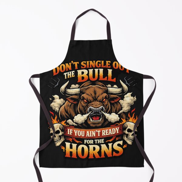 Item preview, Fierce Ox Horns Skull Warning Graphic designed and sold by Tsugraf Designs.
