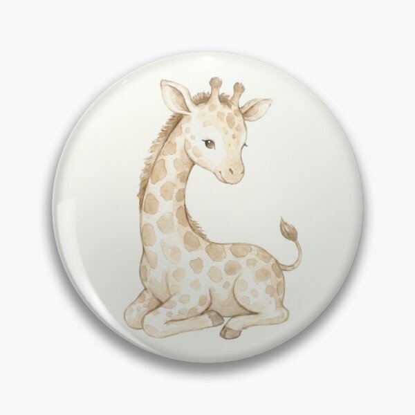Item preview, Cute Sitting Baby Giraffe Watercolor Illustration designed and sold by drhett09.