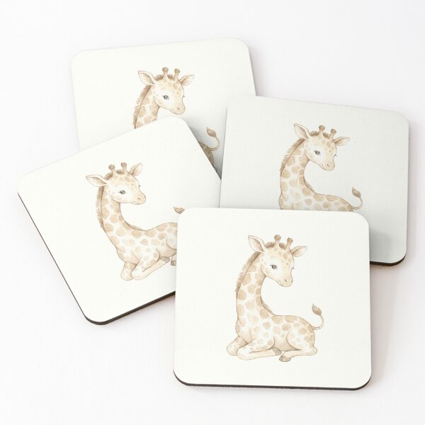 Item preview, Cute Sitting Baby Giraffe Watercolor Illustration designed and sold by drhett09.
