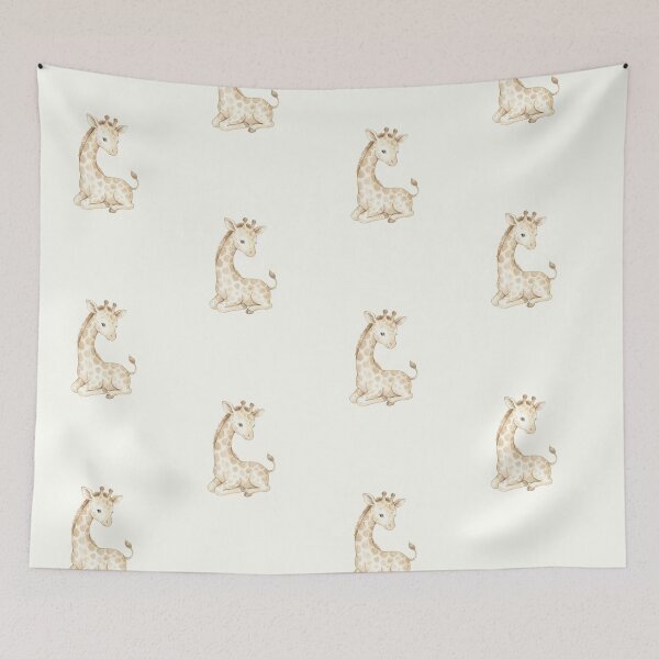 Item preview, Cute Sitting Baby Giraffe Watercolor Illustration designed and sold by drhett09.