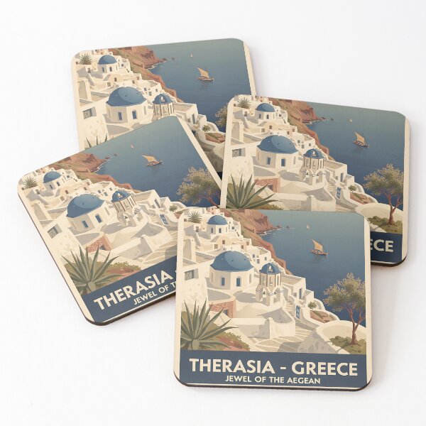 Item preview, Therasia Greece, Greek Island Vintage Travel Tourism designed and sold by TravelersGems.