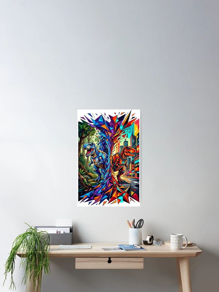 Thumbnail 2 of 3, Poster, Two T-Rex designed and sold by PP&RAINBOW SHOP.