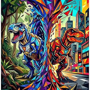 Artwork thumbnail, Two T-Rex by PP&RAINBOW SHOP