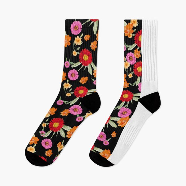 Item preview, Vibrant Watercolor Floral Seamless Pattern on Black designed and sold by Atlasoloji.