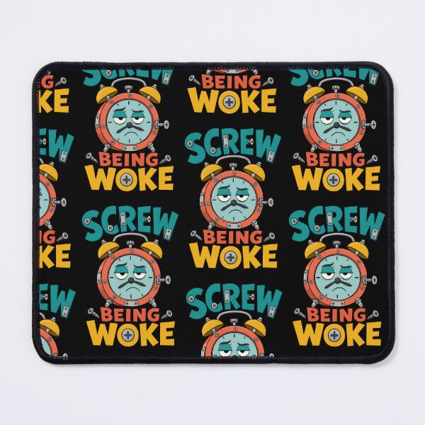 Item preview, Screw Being Woke Funny Alarm Clock Quote designed and sold by TeeTimeTreasure.
