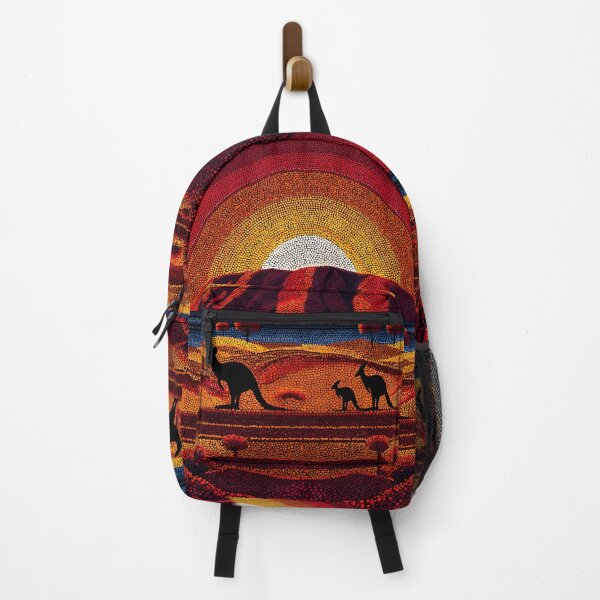 Item preview, Aboriginal Inspired Dot Art - Ayers Rock Uluru Sunrise Kangaroo designed and sold by GrinGalore.