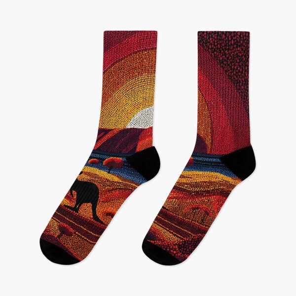 Item preview, Aboriginal Inspired Dot Art - Ayers Rock Uluru Sunrise Kangaroo designed and sold by GrinGalore.