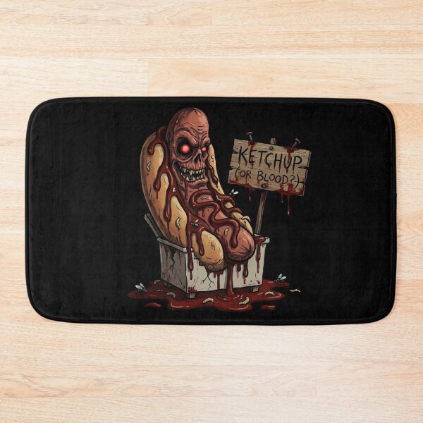 Item preview, Creepy Hot Dog — Terrifying Cartoon-Style Hot Dog designed and sold by David Mateo ArtWorks.