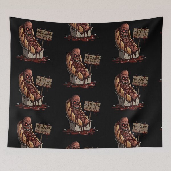 Item preview, Creepy Hot Dog — Terrifying Cartoon-Style Hot Dog designed and sold by David Mateo ArtWorks.