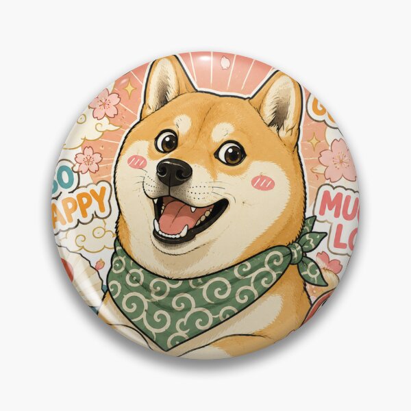 Item preview, Shiba Inu Doge Meme Sticker | Kawaii Japanese Dog Wow Such Happy Art designed and sold by SeiMeets.