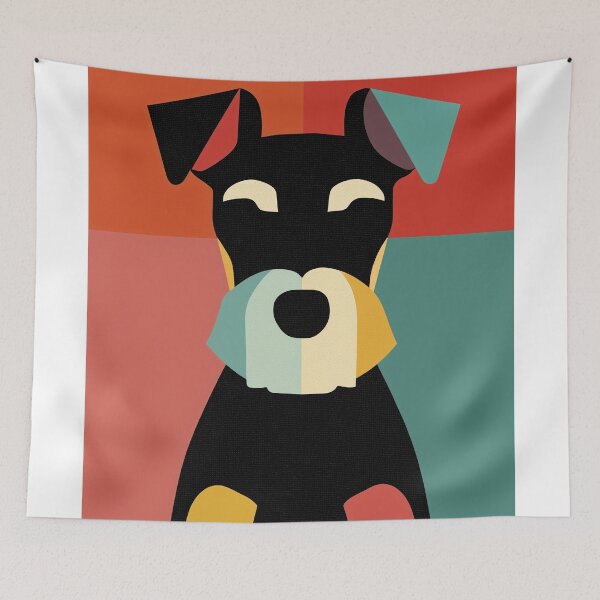 Item preview, Colorful Geometric schnauzer Portrait designed and sold by lautir.