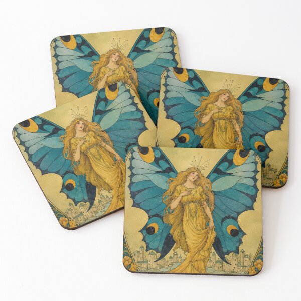 Item preview, Art Nouveau Butterfly Fairy Illustration for Fantasy Art Collectors designed and sold by RickE.