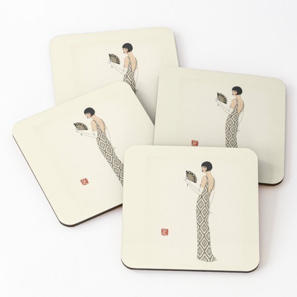 Item preview, Art Deco Flapper Woman in Geometric Dress designed and sold by goldcov.