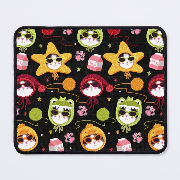 Item preview, Kawaii cat costumes and milk box pattern designed and sold by natinart.