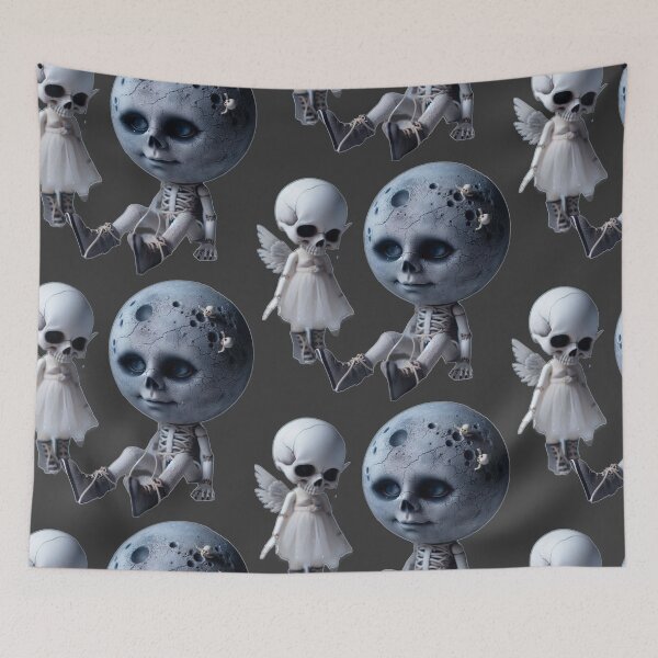Item preview, Cracked Moon Child & Little Skull Angel designed and sold by LujziWorld.