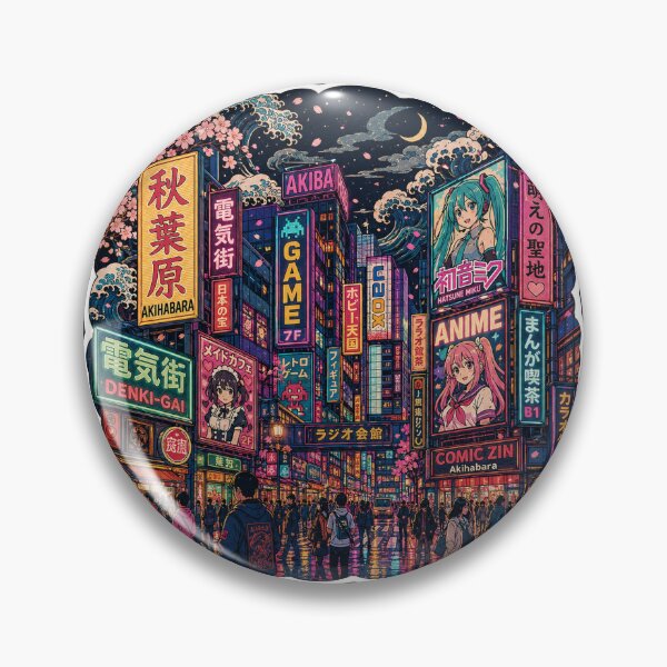 Item preview, Akihabara Neon Night Sticker | Electric Town Anime Otaku Culture Art designed and sold by SeiMeets.