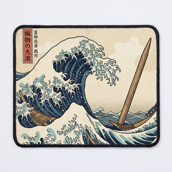 Item preview, The Great Wave Of Yarn Japanese Ukiyo-e Crafter designed and sold by Retro Mood Co.