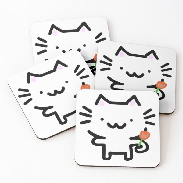 Item preview, Smiling Cat Holding Orange Flower designed and sold by AestheteArchive.