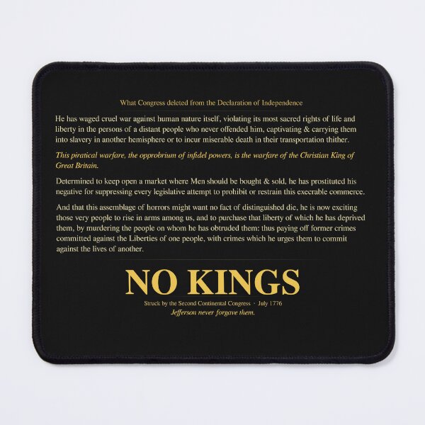 Item preview, No Kings - Deleted Clause Declaration of Independence designed and sold by No Kings Bling.