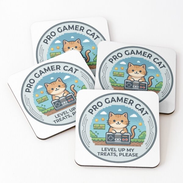 Item preview, Funny Gamer Cat Gift Pro Gamer Cat Level Up My Treats  Please Cat Lover Gaming Shirt Gamer Gift designed and sold by Dev Mode.
