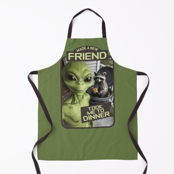 Item preview, Funny green alien selfie raccoon trash panda garbage can designed and sold by BigMRanch.