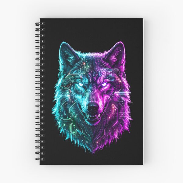Item preview, Cyberpunk Wolf Neon Circuit Board Art designed and sold by Royal Beast Art.