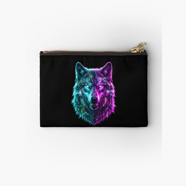 Item preview, Cyberpunk Wolf Neon Circuit Board Art designed and sold by Royal Beast Art.