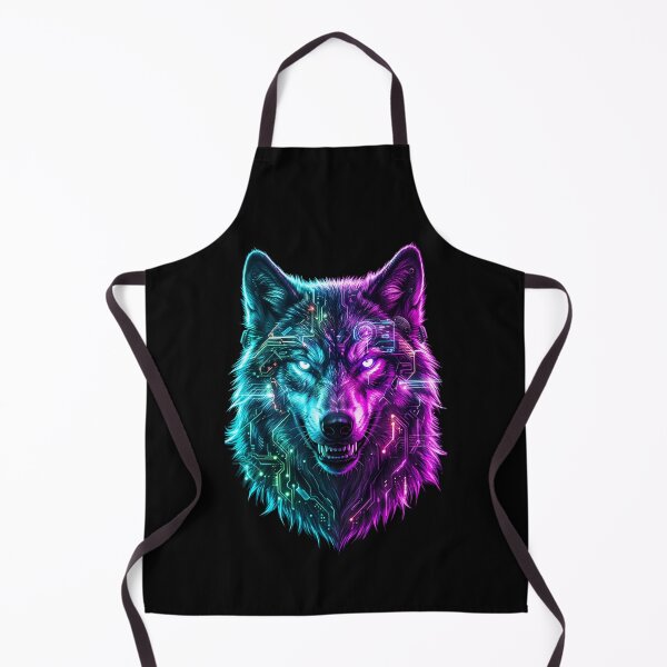 Item preview, Cyberpunk Wolf Neon Circuit Board Art designed and sold by Royal Beast Art.