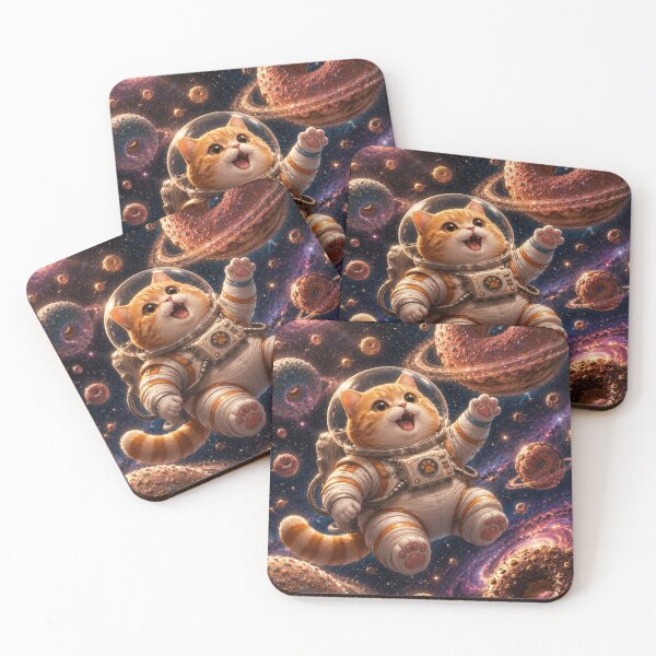 Item preview, Cute Chonky Orange Cat Astronaut in a Donut Galaxy Dreamscape designed and sold by Mindworx21.