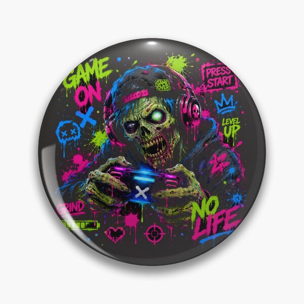 Item preview, Zombie Gamer Graffiti Tee | Neon Gaming Streetwear designed and sold by JustResultsCo.