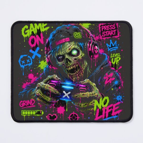 Item preview, Zombie Gamer Graffiti Tee | Neon Gaming Streetwear designed and sold by JustResultsCo.