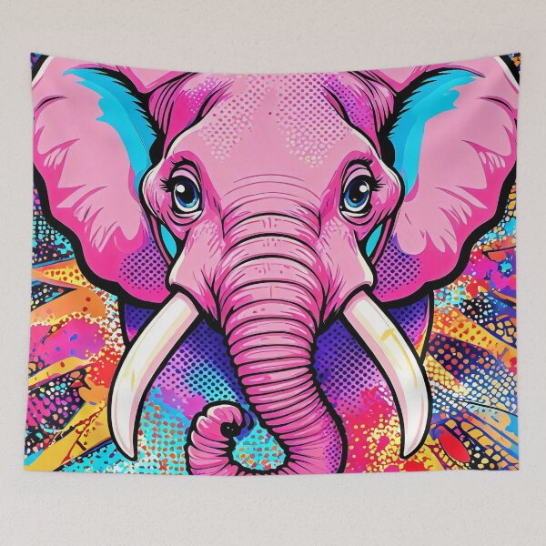 Item preview, Pop Art Elephant – Neon Graffiti Design designed and sold by WonderPiks.