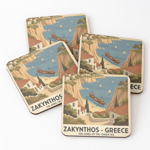 Item preview, Zakynthos Greece, Greek Island Vintage Travel Tourism designed and sold by TravelersGems.