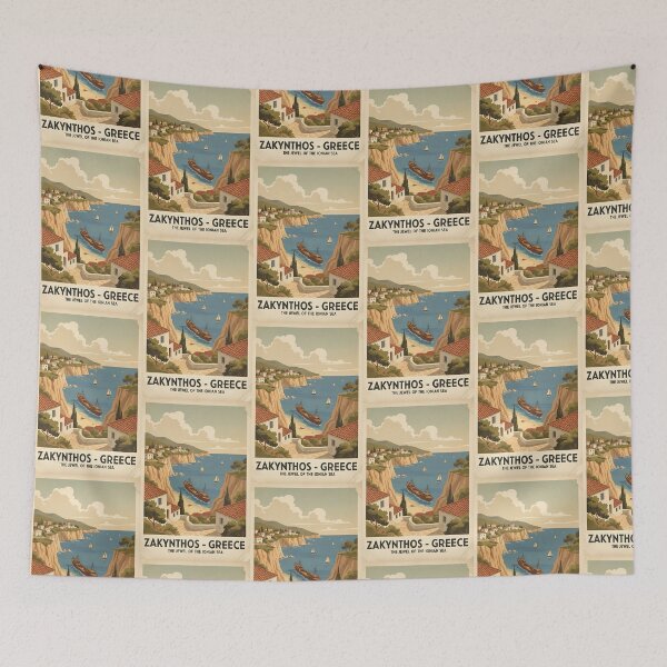 Item preview, Zakynthos Greece, Greek Island Vintage Travel Tourism designed and sold by TravelersGems.