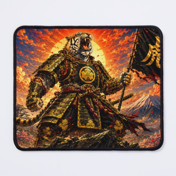Item preview, Japanese Samurai Warrior Tiger in Battle designed and sold by nikkolaus.