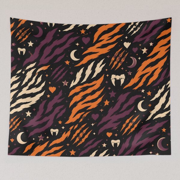 Item preview, Hot Tiger Print Hearts Dark Animal Aesthetic designed and sold by Furrenzy.
